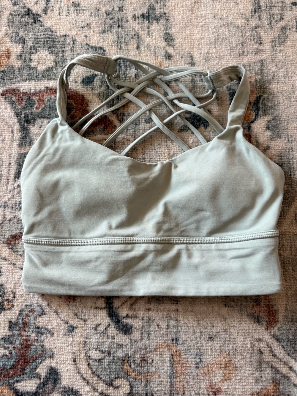 lululemon athletica Light Sage Green free to be wild longline Sports Bra